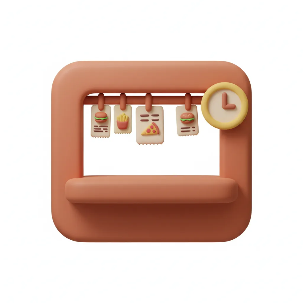 Cozinha em horário de pico com pedidos