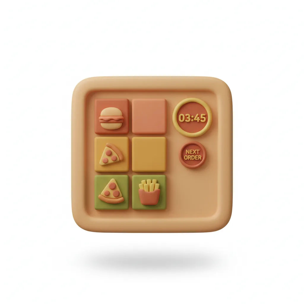 Tela de KDS com pedidos organizados